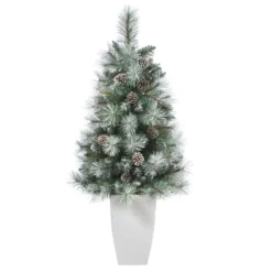 3.5’ Frosted Tip British Columbia Mountain Pine Artificial Christmas Tree With 50 Clear Lights, Pine Cones And 112 Bendable Branches In Metal Planter 20 3.5’ Frosted Tip British Columbia Mountain Pine Artificial Christmas Tree With 50 Clear Lights, Pine Cones And 112 Bendable Branches In Metal Planter -Cheap Artificial Trees Store artificial 35 frosted tip british columbia mountain pine artificial christmas tree with 50 clear lights pine cones and 112 bendable branches in metal planter nearly natur 536638