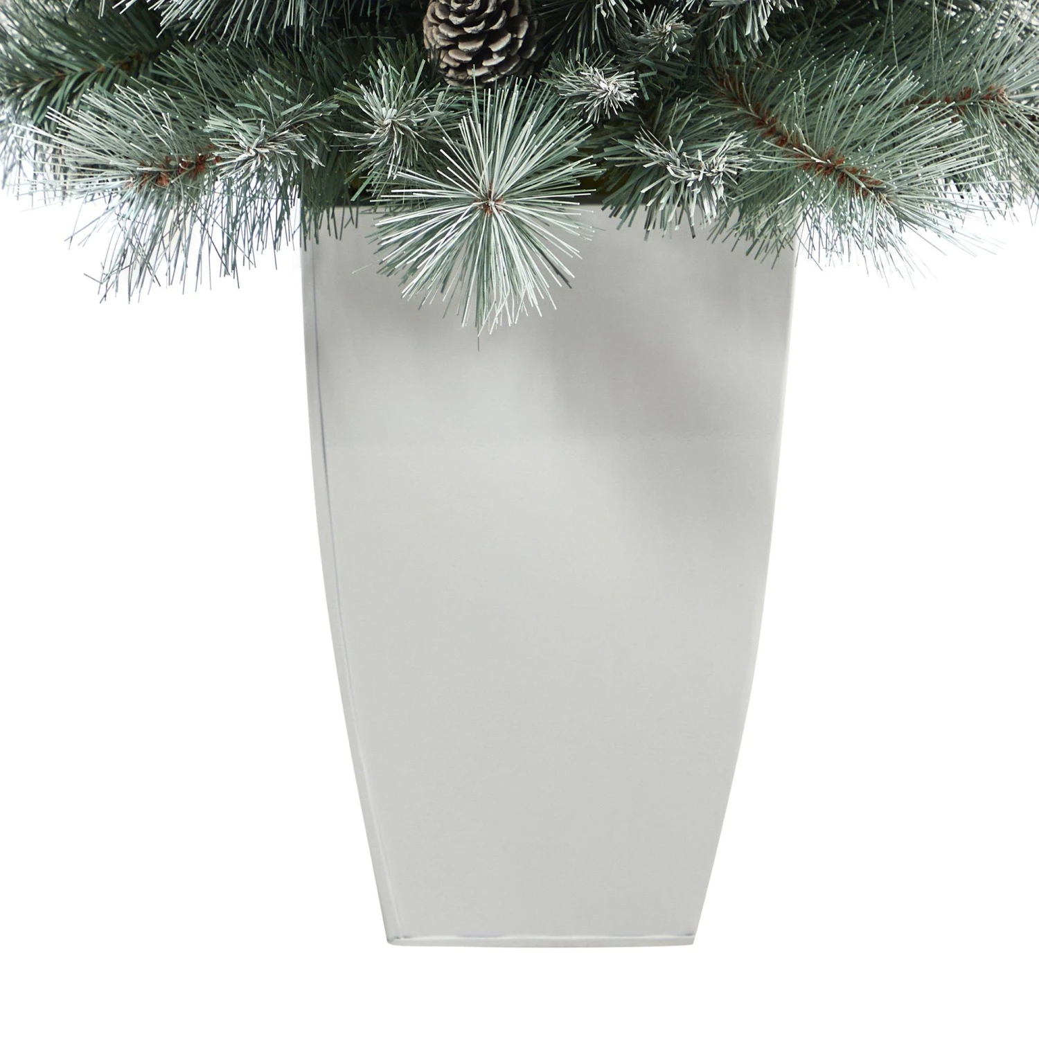 3.5’ Frosted Tip British Columbia Mountain Pine Artificial Christmas Tree With 50 Clear Lights, Pine Cones And 112 Bendable Branches In Metal Planter 12 3.5’ Frosted Tip British Columbia Mountain Pine Artificial Christmas Tree With 50 Clear Lights, Pine Cones And 112 Bendable Branches In Metal Planter - Image 12
