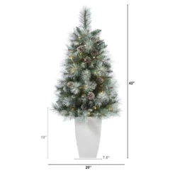 3.5’ Frosted Tip British Columbia Mountain Pine Artificial Christmas Tree With 50 Clear Lights, Pine Cones And 112 Bendable Branches In Metal Planter 19 3.5’ Frosted Tip British Columbia Mountain Pine Artificial Christmas Tree With 50 Clear Lights, Pine Cones And 112 Bendable Branches In Metal Planter -Cheap Artificial Trees Store artificial 35 frosted tip british columbia mountain pine artificial christmas tree with 50 clear lights pine cones and 112 bendable branches in metal planter nearly natur 959949