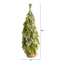 35” Snow Flocked Down Swept Holiday Artificial Christmas Tree In Burlap Base -Cheap Artificial Trees Store artificial 35 snow flocked down swept holiday artificial christmas tree in burlap base nearly natural 912010