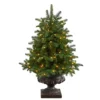3.5’ South Carolina Spruce Artificial Christmas Tree With 100 White Warm Light And 458 Bendable Branches In Iron Colored Urn