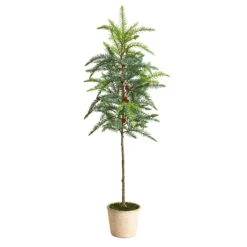 3.5' Winniepeg Artificial Pine Christmas Tree In Decorative Planter