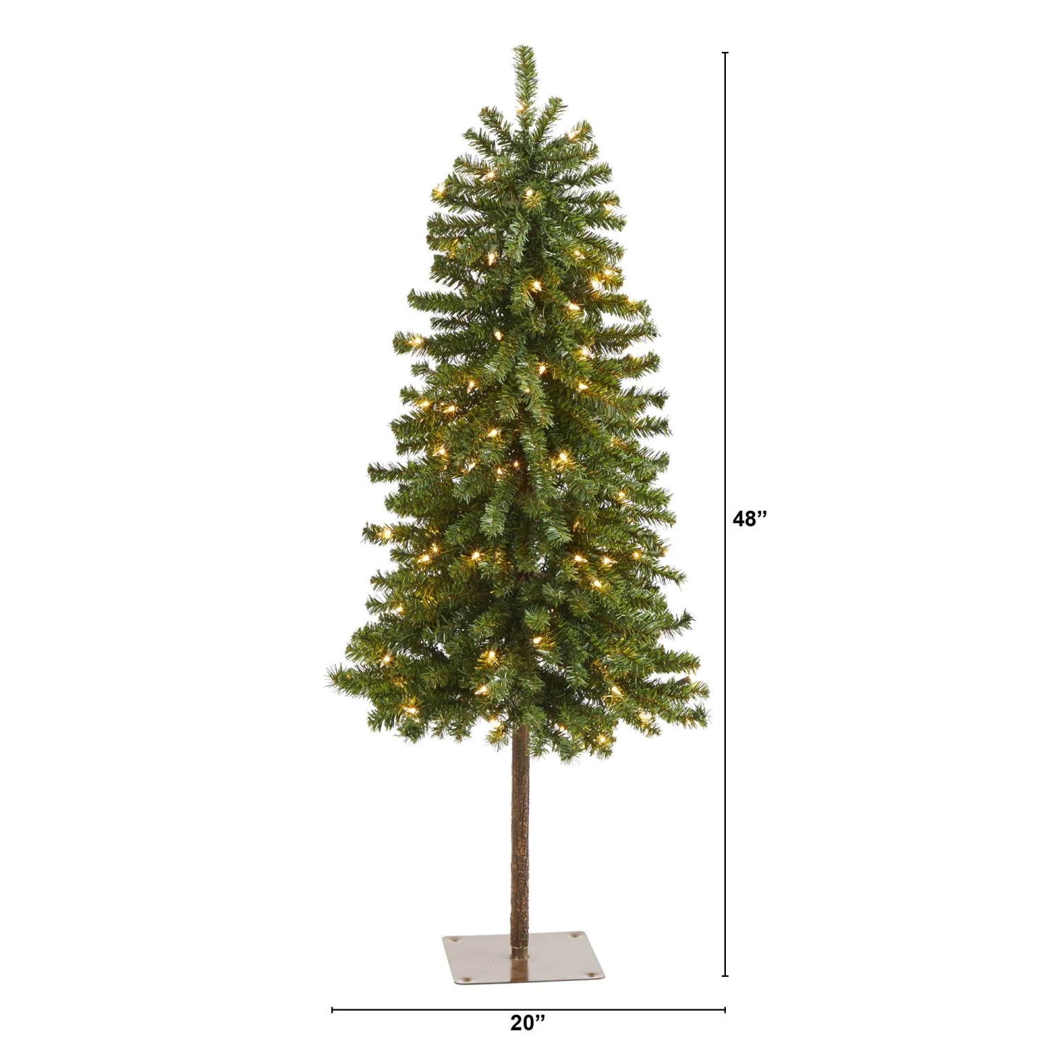 4' Alpine Artificial Christmas Tree With 100 Lights And 260 Bendable Branches 2 4' Alpine Artificial Christmas Tree With 100 Lights And 260 Bendable Branches - Image 2