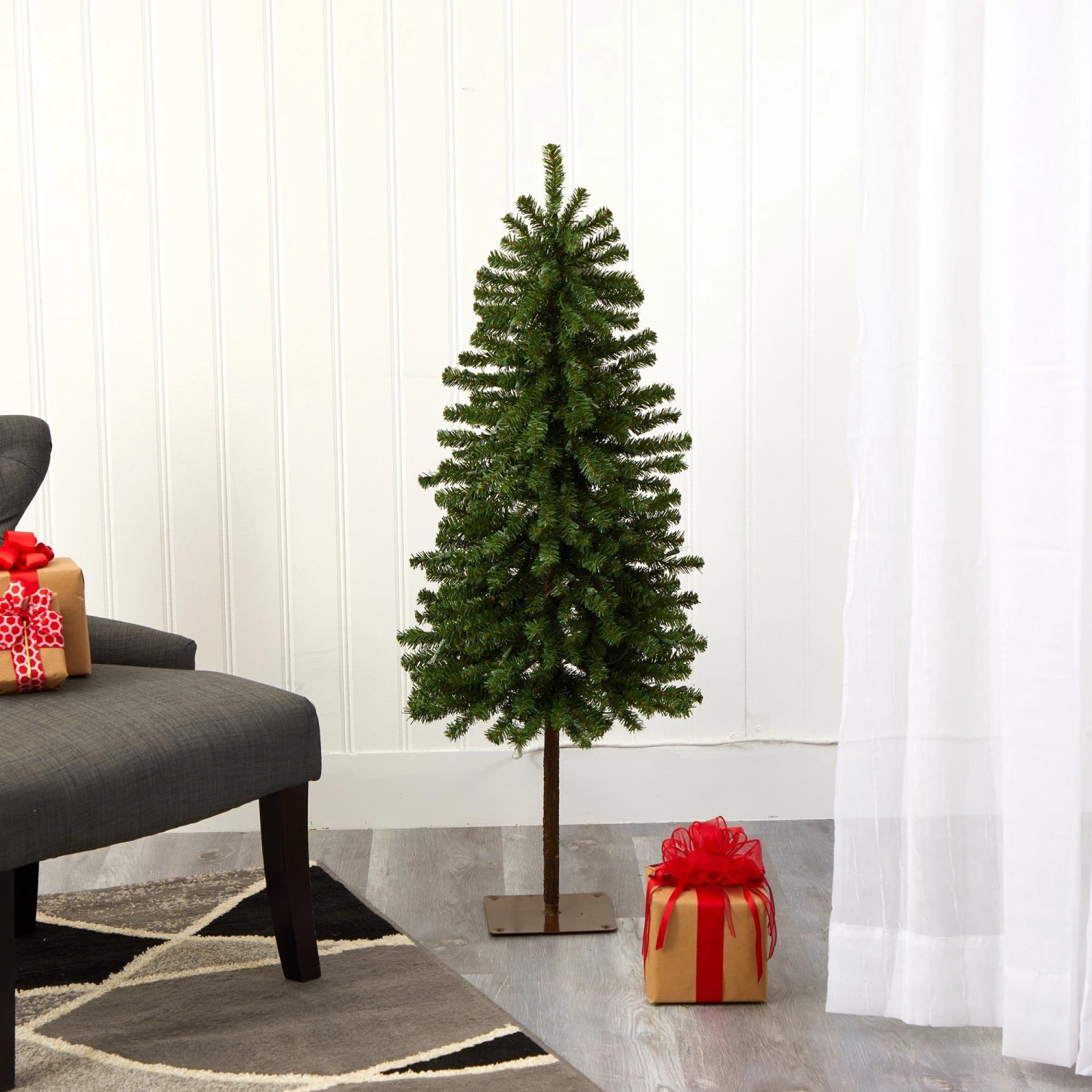 4' Alpine Artificial Christmas Tree With 100 Lights And 260 Bendable Branches 8 4' Alpine Artificial Christmas Tree With 100 Lights And 260 Bendable Branches - Image 8