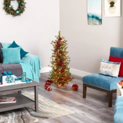 4’ Berry And Pine Artificial Christmas Tree With 100 Warm White Lights And Burlap Wrapped Base 13 4’ Berry And Pine Artificial Christmas Tree With 100 Warm White Lights And Burlap Wrapped Base -Cheap Artificial Trees Store artificial 4 berry and pine artificial christmas tree with 100 warm white lights and burlap wrapped base nearly natural 204799