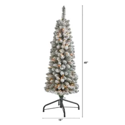 4’ Flocked Pencil Artificial Christmas Tree With 100 Clear Lights And 216 Bendable Branches 11 4’ Flocked Pencil Artificial Christmas Tree With 100 Clear Lights And 216 Bendable Branches -Cheap Artificial Trees Store artificial 4 flocked pencil artificial christmas tree with 100 clear lights and 216 bendable branches nearly natural 828728
