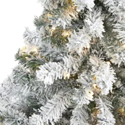 4' Flocked Rock Springs Spruce Artificial Christmas Tree With 100 Clear LED Lights -Cheap Artificial Trees Store artificial 4 flocked rock springs spruce artificial christmas tree with 100 clear led lights nearly natural 568347