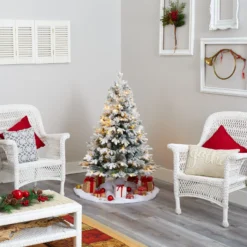 4' Flocked Vermont Mixed Pine Artificial Christmas Tree With 100 Clear LED Lights 12 4' Flocked Vermont Mixed Pine Artificial Christmas Tree With 100 Clear LED Lights -Cheap Artificial Trees Store artificial 4 flocked vermont mixed pine artificial christmas tree with 100 clear led lights nearly natural 790173