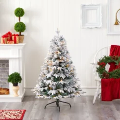 4' Flocked Vermont Mixed Pine Artificial Christmas Tree With 100 Clear LED Lights 11 4' Flocked Vermont Mixed Pine Artificial Christmas Tree With 100 Clear LED Lights -Cheap Artificial Trees Store artificial 4 flocked vermont mixed pine artificial christmas tree with 100 clear led lights nearly natural 882015