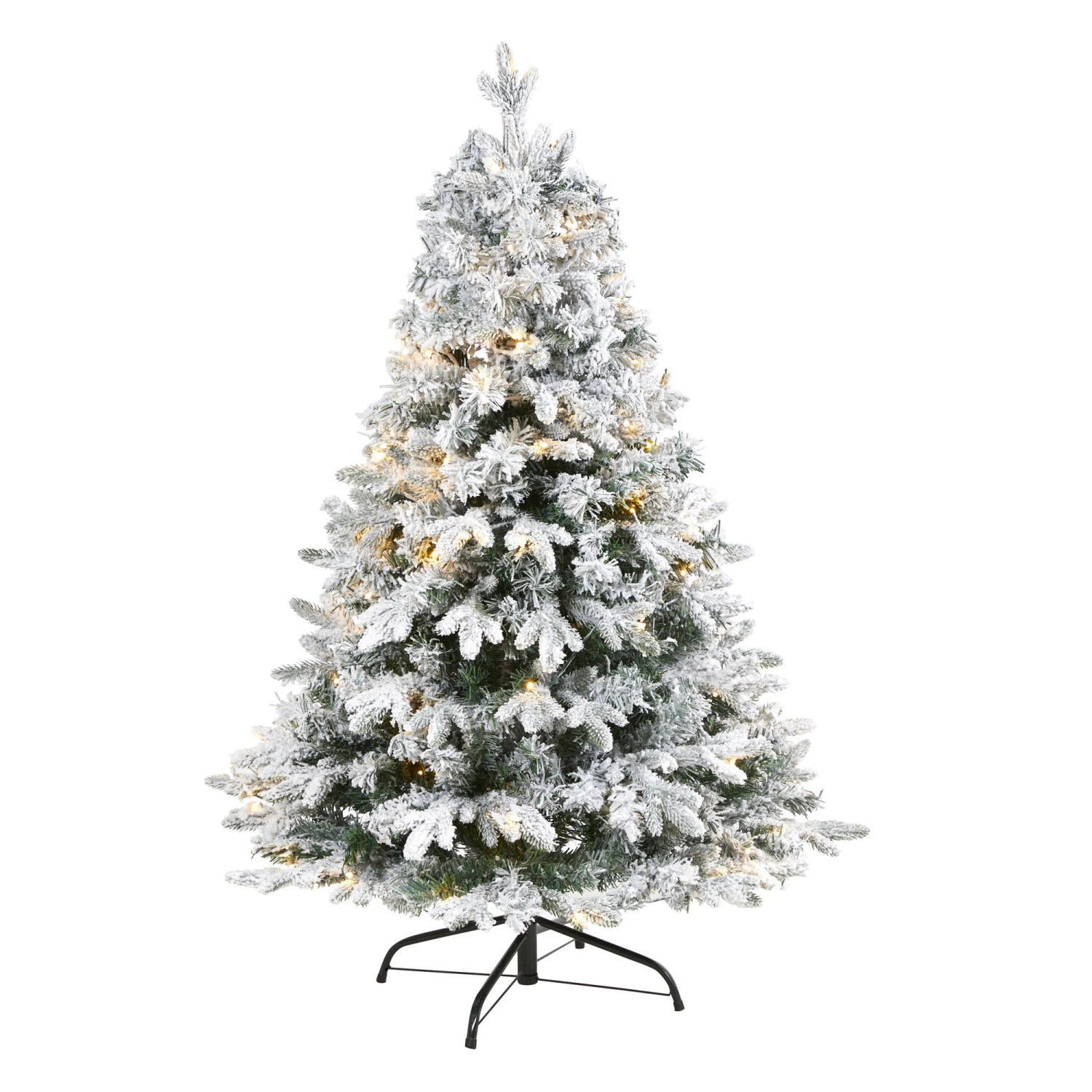 4' Flocked Vermont Mixed Pine Artificial Christmas Tree With 100 Clear LED Lights 1 4' Flocked Vermont Mixed Pine Artificial Christmas Tree With 100 Clear LED Lights