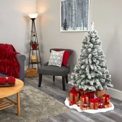 4' Flocked West Virginia Fir Artificial Christmas Tree -Cheap Artificial Trees Store artificial 4 flocked west virginia fir artificial christmas tree nearly natural 124814