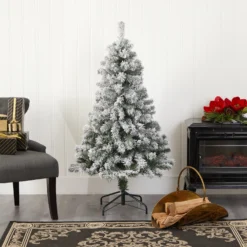 4' Flocked West Virginia Fir Artificial Christmas Tree -Cheap Artificial Trees Store artificial 4 flocked west virginia fir artificial christmas tree nearly natural 282343