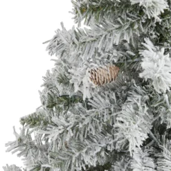 4' Flocked White River Mountain Pine Artificial Christmas Tree With Pinecones -Cheap Artificial Trees Store artificial 4 flocked white river mountain pine artificial christmas tree with pinecones nearly natural 377469