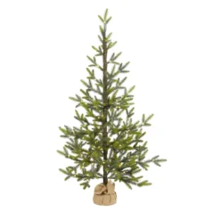 4’ Fraser Fir “Natural Look” Artificial Christmas Tree With 100 Clear LED Lights, A Burlap Base And 403 Bendable Branches