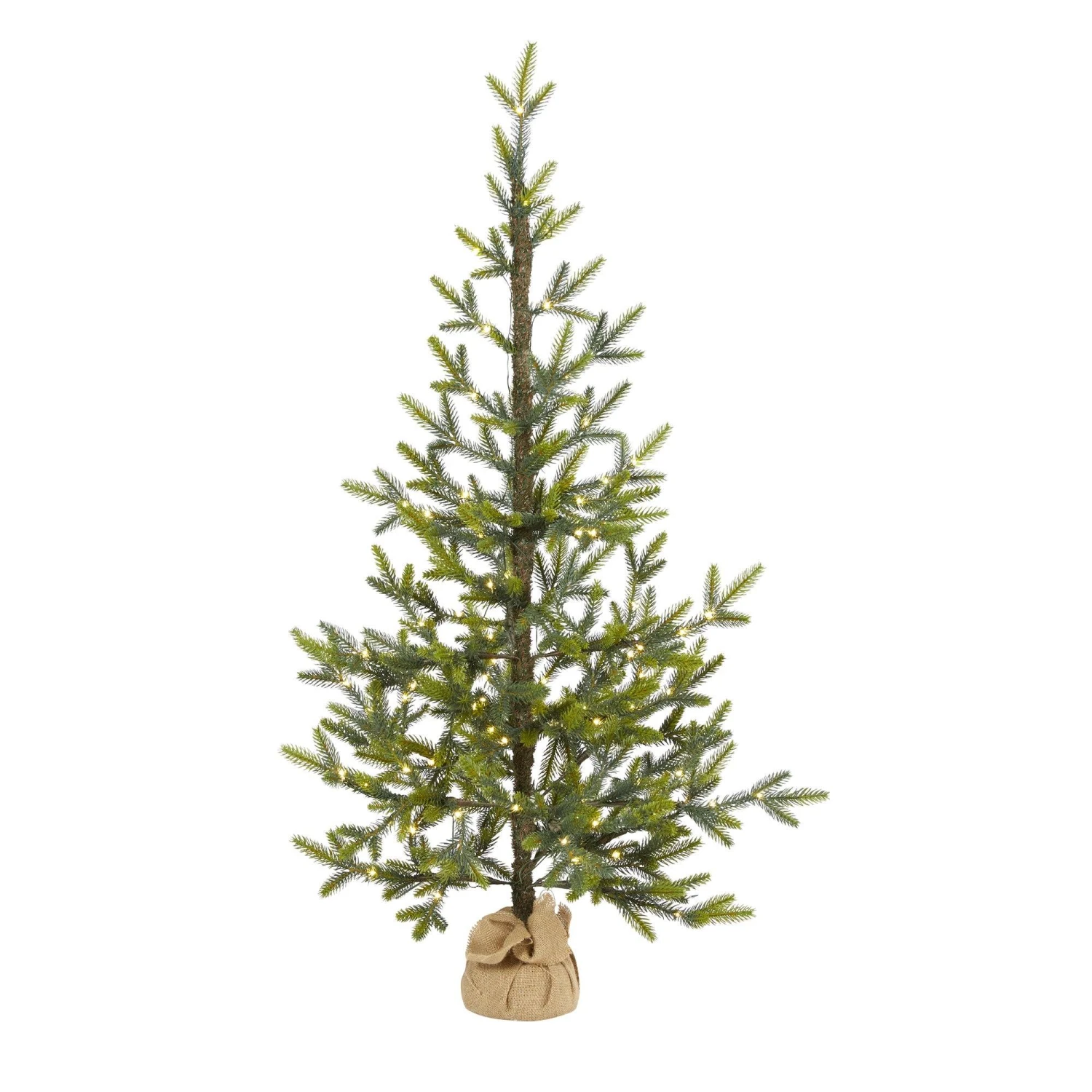 4’ Fraser Fir “Natural Look” Artificial Christmas Tree With 100 Clear LED Lights, A Burlap Base And 403 Bendable Branches 1 4’ Fraser Fir “Natural Look” Artificial Christmas Tree With 100 Clear LED Lights, A Burlap Base And 403 Bendable Branches