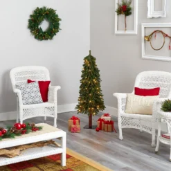 4’ Grand Alpine Artificial Christmas Tree With 100 Clear Lights And 361 Bendable Branches On Natural Trunk -Cheap Artificial Trees Store artificial 4 grand alpine artificial christmas tree with 100 clear lights and 361 bendable branches on natural trunk nearly natural 278875