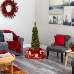 4' Green Pencil Artificial Christmas Tree With 100 Clear (Multifunction) LED Lights And 140 Bendable Branches 15 4' Green Pencil Artificial Christmas Tree With 100 Clear (Multifunction) LED Lights And 140 Bendable Branches -Cheap Artificial Trees Store artificial 4 green pencil artificial christmas tree with 100 clear multifunction led lights and 140 bendable branches nearly natural 853308