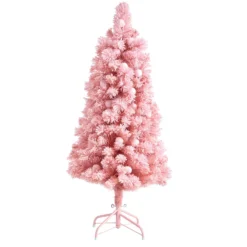 4’ Holiday Frosted Pink Cashmere Christmas Tree With 30 Jumbo Multicolored Globe LED Lights -Cheap Artificial Trees Store artificial 4 holiday frosted pink cashmere christmas tree with 30 jumbo multicolored globe led lights nearly natural 177444