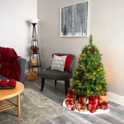 4’ Montana Mixed Pine Artificial Christmas Tree With Pine Cones, Berries And 150 Clear LED Lights -Cheap Artificial Trees Store artificial 4 montana mixed pine artificial christmas tree with pine cones berries and 150 clear led lights nearly natural 204325