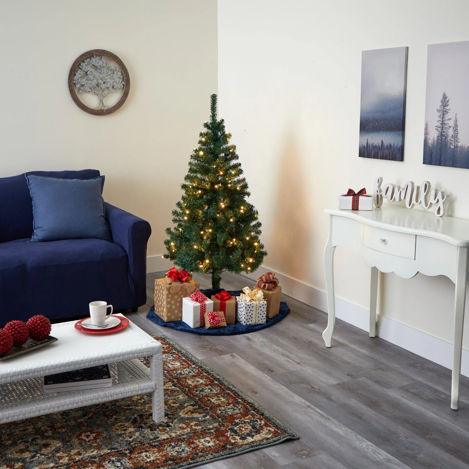 4' Northern Tip Pine Artificial Christmas Tree With 100 Clear LED Lights 5 4' Northern Tip Pine Artificial Christmas Tree With 100 Clear LED Lights - Image 5