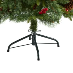 4’ Norway Mixed Pine Artificial Christmas Tree With 150 Clear LED Lights, Pine Cones And Berries -Cheap Artificial Trees Store artificial 4 norway mixed pine artificial christmas tree with 150 clear led lights pine cones and berries nearly natural 671251