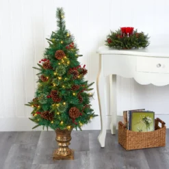 4’ Pine, Pinecone And Berries Artificial Christmas Tree In Decorative Urn -Cheap Artificial Trees Store artificial 4 pine pinecone and berries artificial christmas tree in decorative urn nearly natural 352531