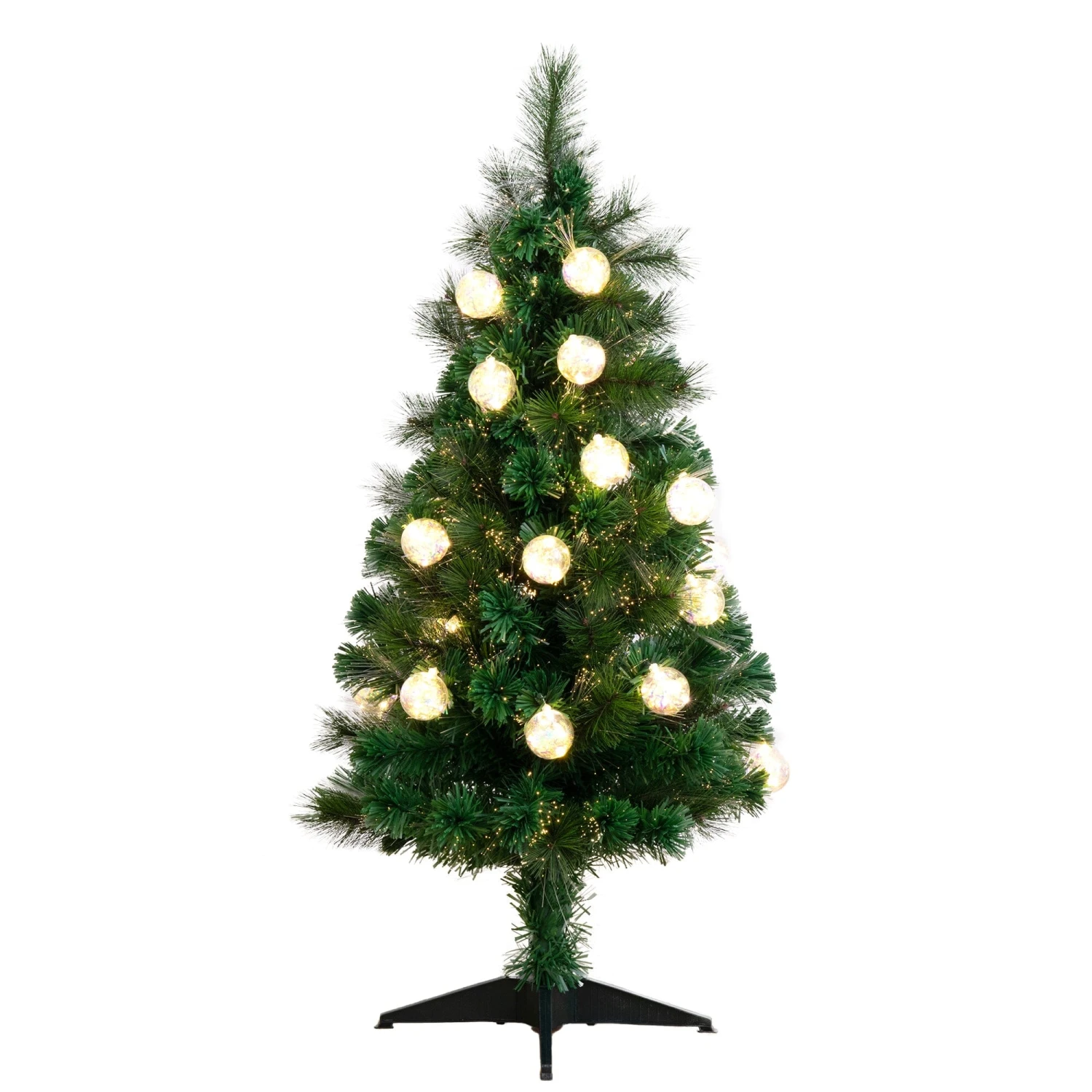 4' Pre-Lit Fiber Optic Artificial Christmas Tree With Mixed Tips And 37 LED Warm White Lights 1 4' Pre-Lit Fiber Optic Artificial Christmas Tree With Mixed Tips And 37 LED Warm White Lights