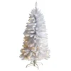4’ Slim White Artificial Christmas Tree With 100 Warm White LED Lights And 293 Bendable Branches