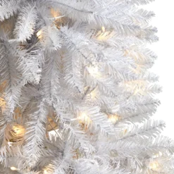4’ Slim White Artificial Christmas Tree With 100 Warm White LED Lights And 293 Bendable Branches 11 4’ Slim White Artificial Christmas Tree With 100 Warm White LED Lights And 293 Bendable Branches -Cheap Artificial Trees Store artificial 4 slim white artificial christmas tree with 100 warm white led lights and 293 bendable branches nearly natural 664530
