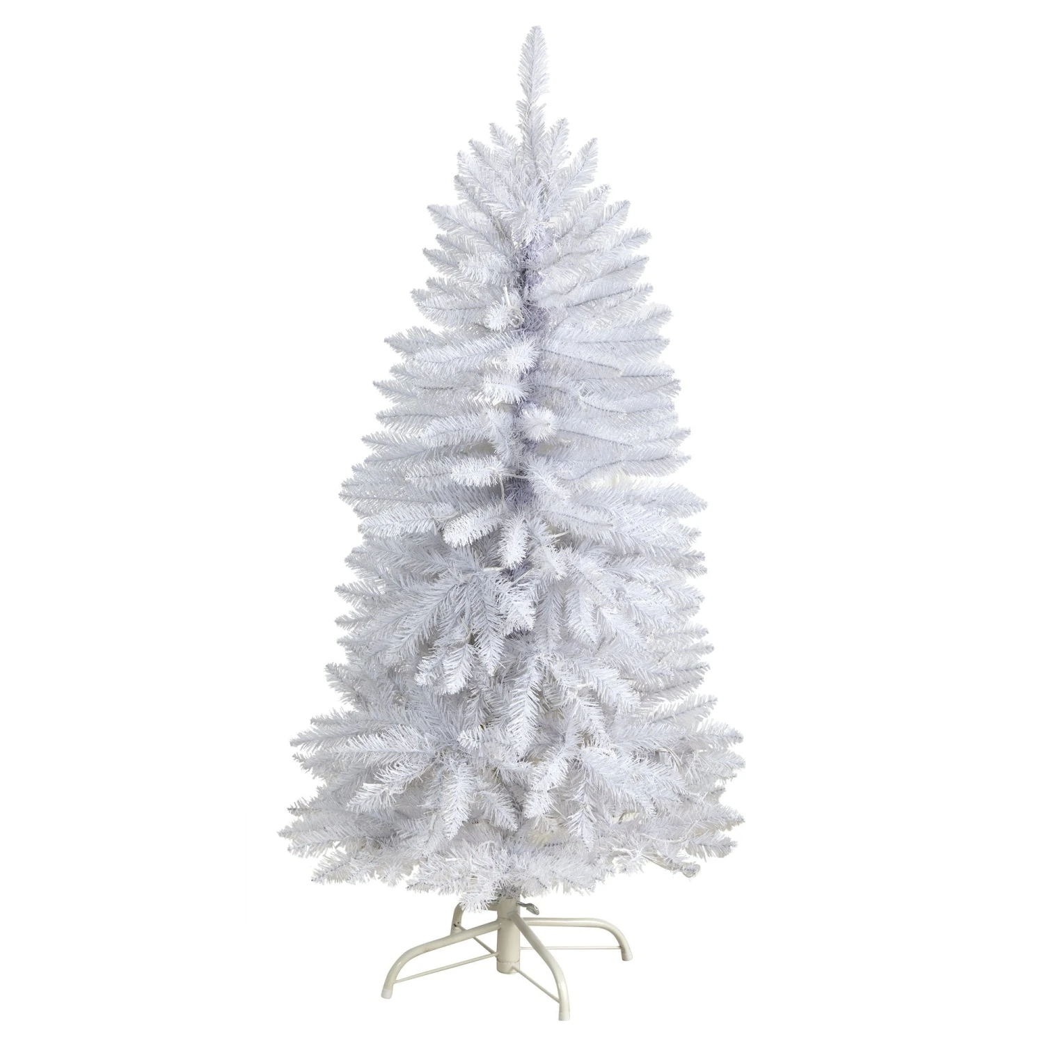 4’ Slim White Artificial Christmas Tree With 100 Warm White LED Lights And 293 Bendable Branches 3 4’ Slim White Artificial Christmas Tree With 100 Warm White LED Lights And 293 Bendable Branches - Image 3