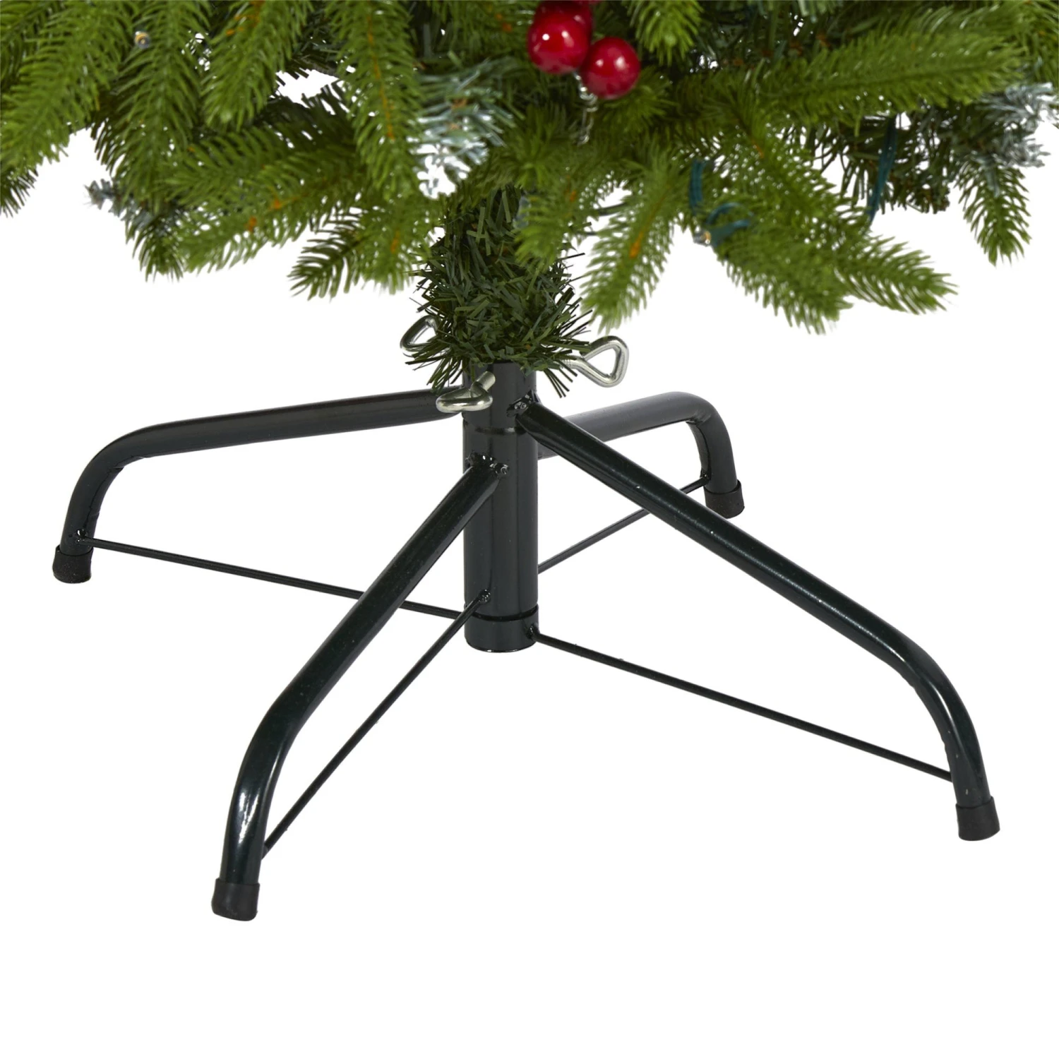 4' Snow Tipped Portland Spruce Artificial Christmas Tree With Frosted Berries And Pinecones With 100 Clear LED Lights 4 4' Snow Tipped Portland Spruce Artificial Christmas Tree With Frosted Berries And Pinecones With 100 Clear LED Lights - Image 4