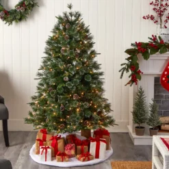 4’ Snowed Tipped Clermont Pine Artificial Christmas Tree 16 4’ Snowed Tipped Clermont Pine Artificial Christmas Tree -Cheap Artificial Trees Store artificial 4 snowed tipped clermont mixed pine tree with 200 clear lights pine cones and 588 branches nearly natural 500410