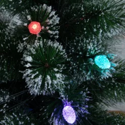 4' Snowy Pre-Lit Fiber Optic Artificial Christmas Tree With 40 Colorful LED Lights -Cheap Artificial Trees Store artificial 4 snowy pre lit fiber optic artificial christmas tree with 40 colorful led lights nearly natural 418588