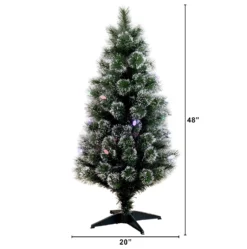 4' Snowy Pre-Lit Fiber Optic Artificial Christmas Tree With 40 Colorful LED Lights -Cheap Artificial Trees Store artificial 4 snowy pre lit fiber optic artificial christmas tree with 40 colorful led lights nearly natural 728604