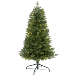 4' Vermont Fir Artificial Christmas Tree With 100 Clear LED Lights