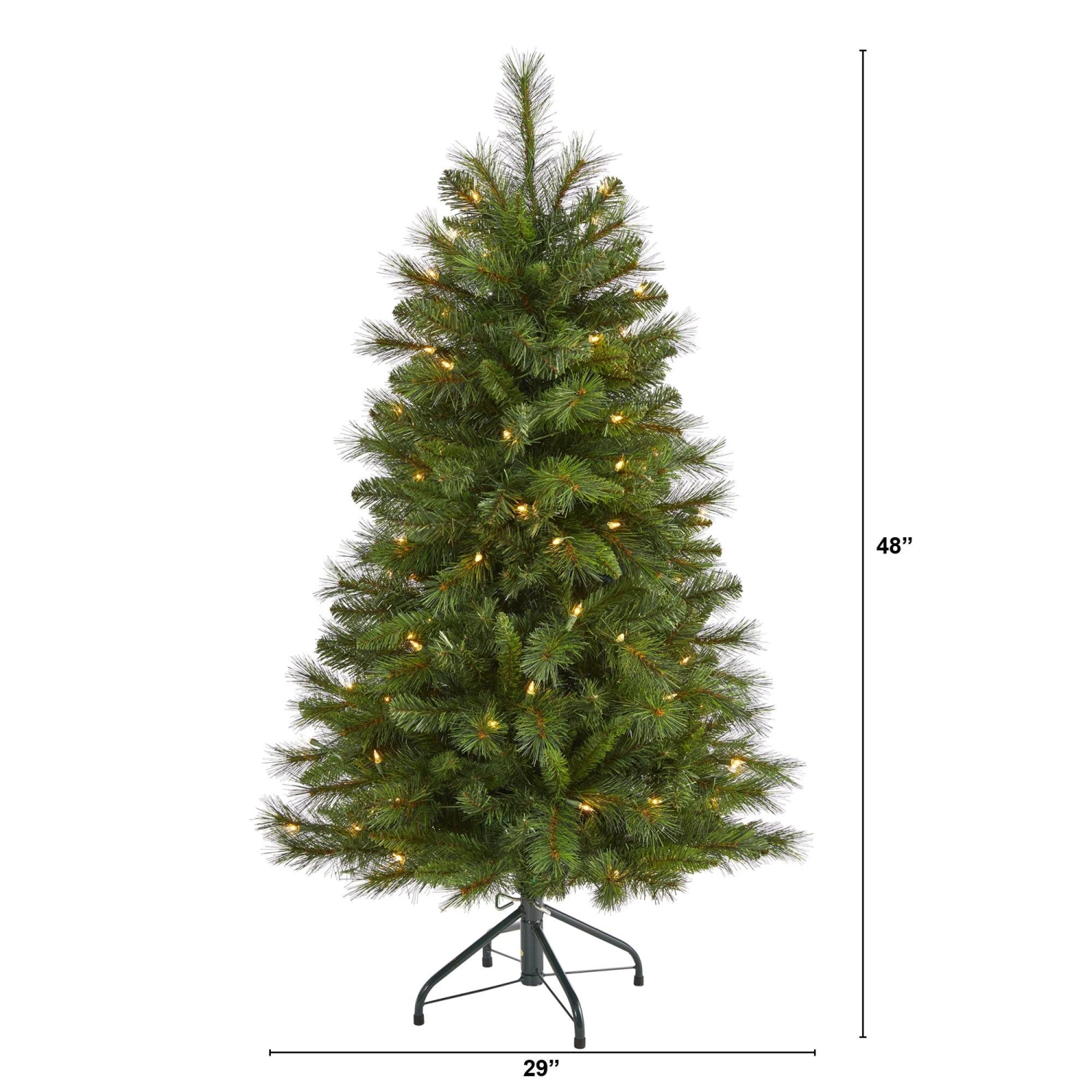 4’ West Virginia Mountain Pine Artificial Christmas Tree With 100 Clear Lights And 322 Bendable Branches 2 4’ West Virginia Mountain Pine Artificial Christmas Tree With 100 Clear Lights And 322 Bendable Branches - Image 2