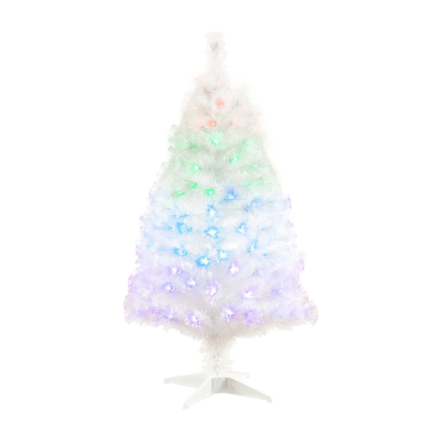 4' White Pre-Lit Fiber Optic Artificial Christmas Tree With 120 Colorful LED And Remote Control Show 1 4' White Pre-Lit Fiber Optic Artificial Christmas Tree With 120 Colorful LED And Remote Control Show