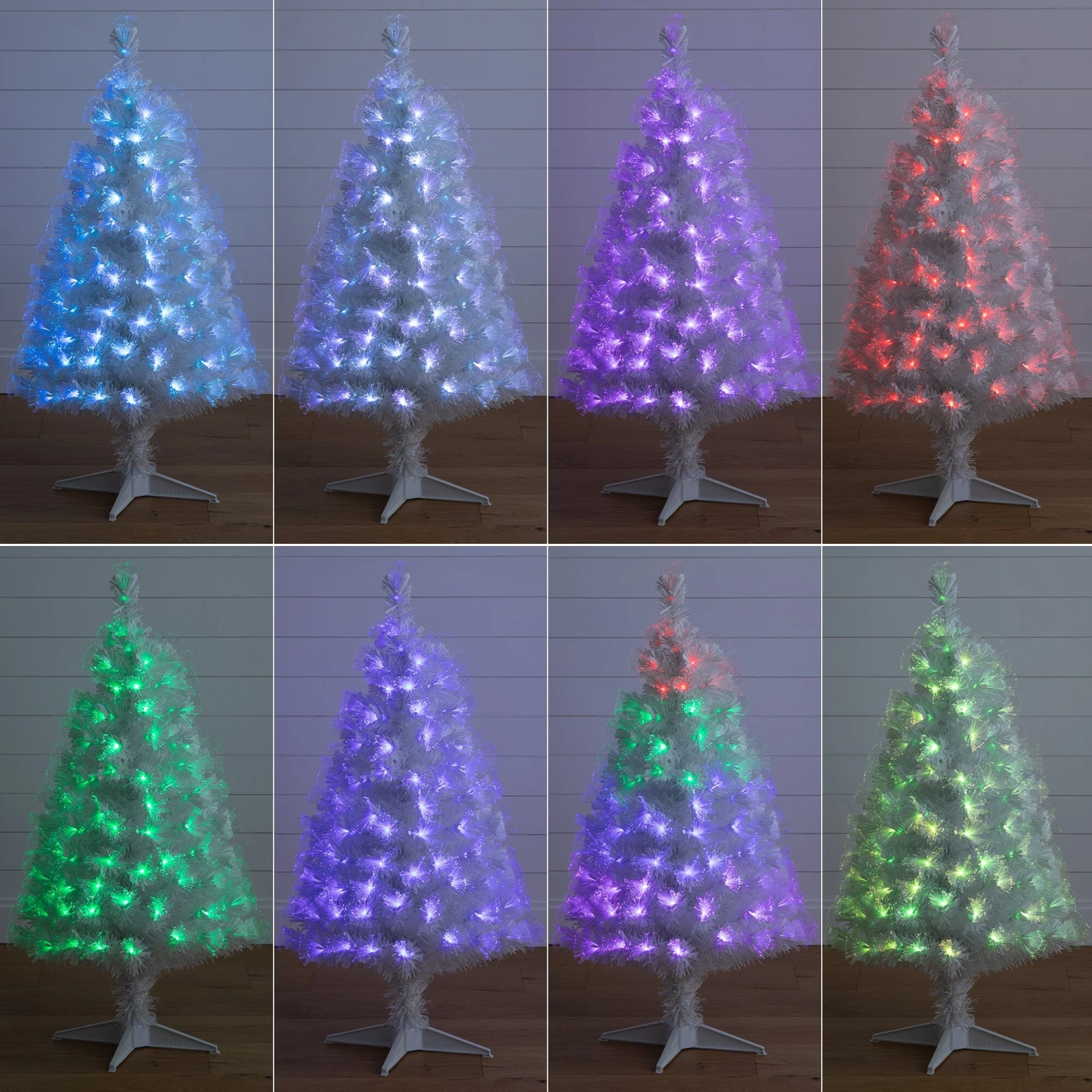 4' White Pre-Lit Fiber Optic Artificial Christmas Tree With 120 Colorful LED And Remote Control Show 8 4' White Pre-Lit Fiber Optic Artificial Christmas Tree With 120 Colorful LED And Remote Control Show - Image 8