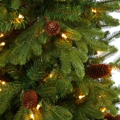 4’ Yukon Mountain Fir Artificial Christmas Tree With 100 Clear Lights, Pine Cones And 386 Bendable Branches In Country White Planter 11 4’ Yukon Mountain Fir Artificial Christmas Tree With 100 Clear Lights, Pine Cones And 386 Bendable Branches In Country White Planter -Cheap Artificial Trees Store artificial 4 yukon mountain fir artificial christmas tree with 100 clear lights pine cones and 386 bendable branches in country white planter nearly natural 150508