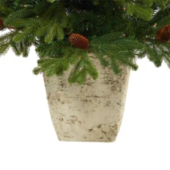 4’ Yukon Mountain Fir Artificial Christmas Tree With 100 Clear Lights, Pine Cones And 386 Bendable Branches In Country White Planter 13 4’ Yukon Mountain Fir Artificial Christmas Tree With 100 Clear Lights, Pine Cones And 386 Bendable Branches In Country White Planter -Cheap Artificial Trees Store artificial 4 yukon mountain fir artificial christmas tree with 100 clear lights pine cones and 386 bendable branches in country white planter nearly natural 492500