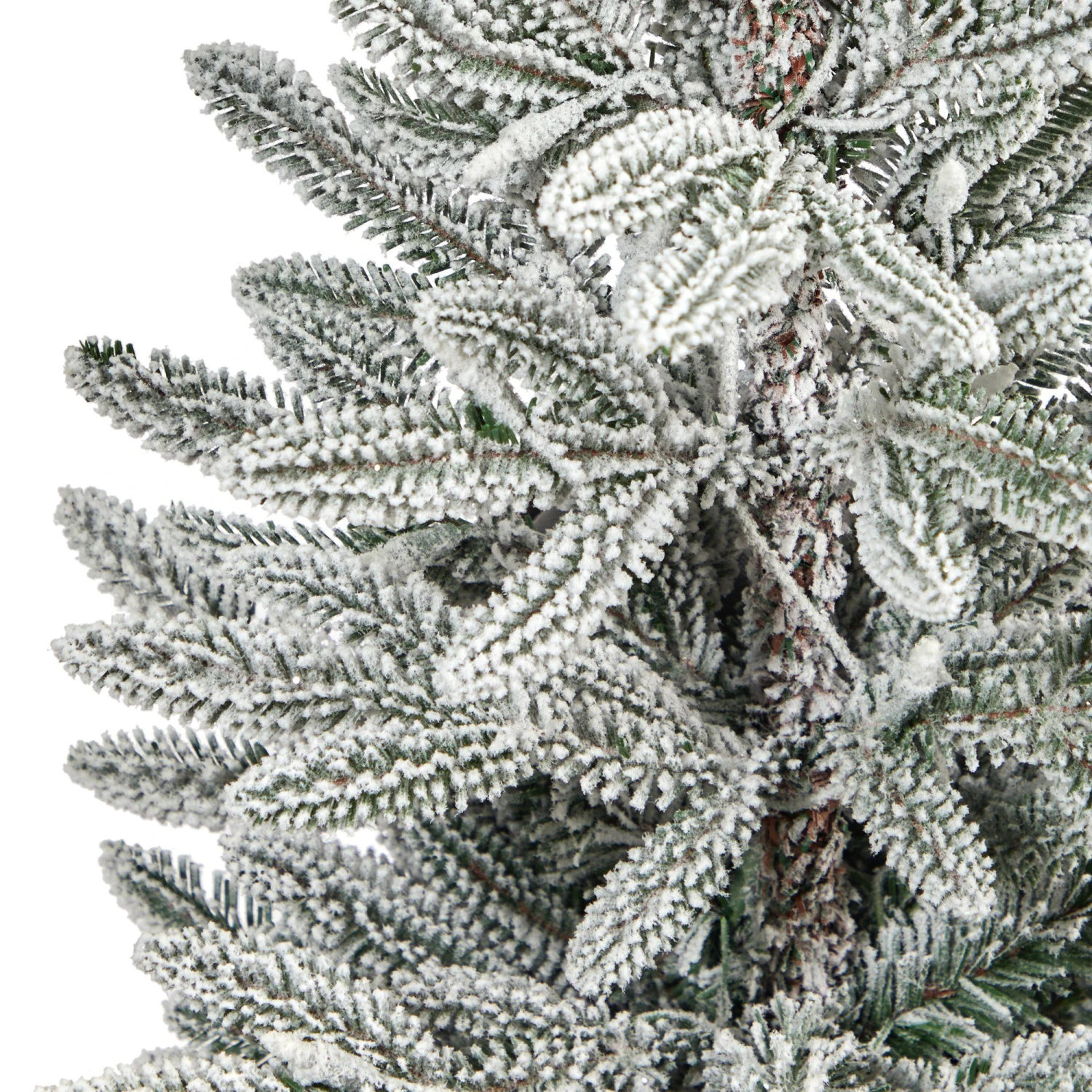 44” Flocked Manchester Spruce Artificial Christmas Tree With 50 Lights And 133 Bendable Branches In White Planter 5 44” Flocked Manchester Spruce Artificial Christmas Tree With 50 Lights And 133 Bendable Branches In White Planter - Image 5