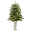 44” Snowed Grand Teton Fir Artificial Christmas Tree With 50 Clear Lights And 111 Bendable Branches In Sand Colored Urn