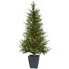 4.5' Christmas Tree W/Clear Lights & Decorative Planter