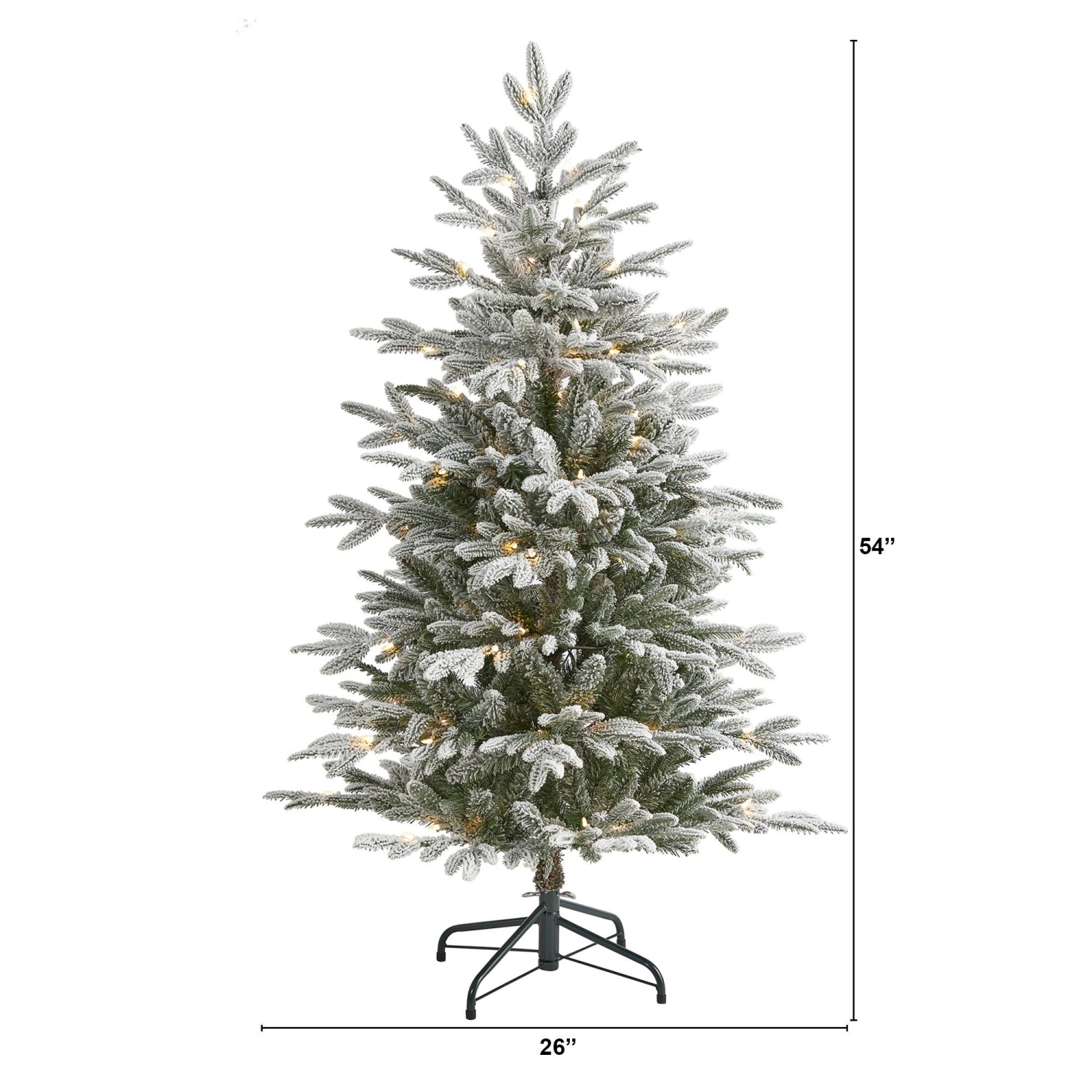 4.5’ Flocked Manchester Spruce Artificial Christmas Tree With 100 Lights And 357 Bendable Branches 2 4.5’ Flocked Manchester Spruce Artificial Christmas Tree With 100 Lights And 357 Bendable Branches - Image 2