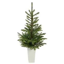 4.5’ Layered Washington Spruce Artificial Christmas Tree With 100 Clear LED Lights And 189 Bendable Branches In White Planter 10 4.5’ Layered Washington Spruce Artificial Christmas Tree With 100 Clear LED Lights And 189 Bendable Branches In White Planter -Cheap Artificial Trees Store artificial 45 layered washington spruce artificial christmas tree with 100 clear led lights and 189 bendable branches in white planter nearly natural 694167