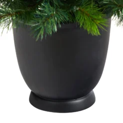 4.5’ Oregon Pine Christmas Tree In Decorative Planter -Cheap Artificial Trees Store artificial 45 oregon pine in decorative planter with 250 bendable branches and 100 warm white lights nearly natural 308985