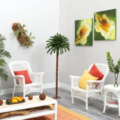 5’ Christmas Palm Artificial Tree With 150 Warm White LED Lights -Cheap Artificial Trees Store artificial 5 christmas palm artificial tree with 150 warm white led lights nearly natural 502172