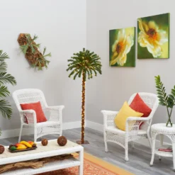 5’ Christmas Palm Artificial Tree With 150 Warm White LED Lights -Cheap Artificial Trees Store artificial 5 christmas palm artificial tree with 150 warm white led lights nearly natural 562146