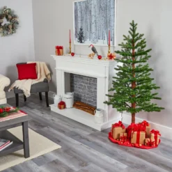 5' Fairbanks Fir Artificial Christmas Tree With 150 Clear Warm (Multifunction) LED Lights And 118 Bendable Branches -Cheap Artificial Trees Store artificial 5 fairbanks fir artificial christmas tree with 150 clear warm multifunction led lights and 118 bendable branches nearly natural 462047