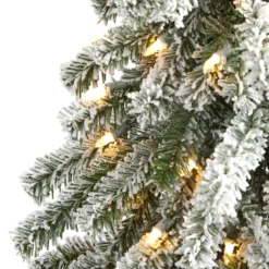 5’ Flocked Alpine Artificial Christmas Tree 9 5’ Flocked Alpine Artificial Christmas Tree -Cheap Artificial Trees Store artificial 5 flocked alpine christmas artificial tree with 150 lights and 405 bendable branches nearly natural 567810